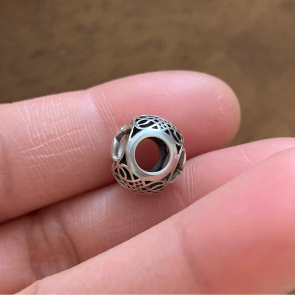 Retired Pandora Vintage K Charm - Silver Bead Alphabet - Picture 5 of 7